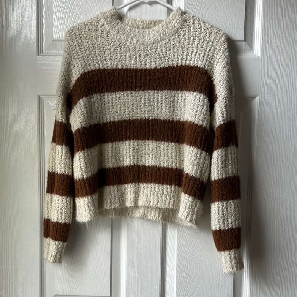 Striped Brown and Cream Sweater
